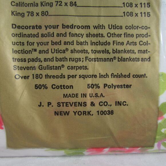 Stevens Utica Mixed Bouquet Full Bed Sheet Set New Sealed Dead Stock Floral - Picture 10 of 10